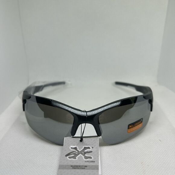 X-Loop Semi Rimless Wrap Mirrored Sunglasses - Picture 2 of 3